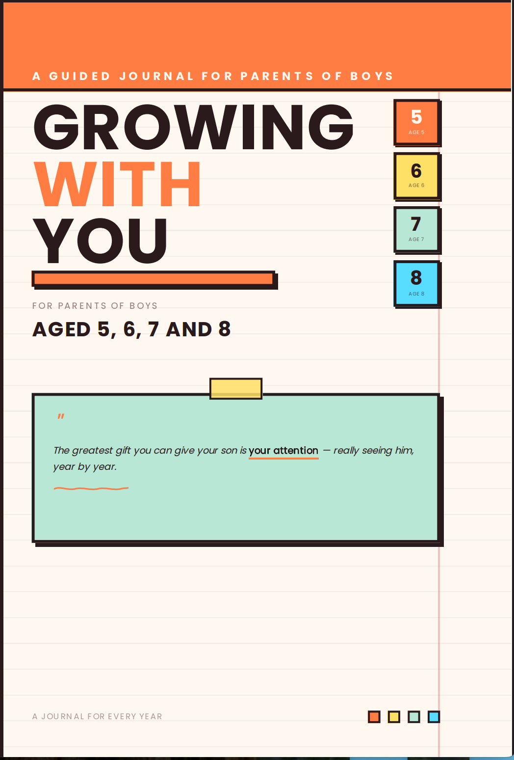 Growing With You: A Parent's Journal for Boys Aged 5, 6, 7 and 8